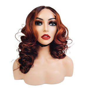 100% Brazilian Bouncy Wavy Human Hair Lace Closure Wig - Medium - 56cm $225 Lace Front Wig QualityHairByLawlar (8878577287477)