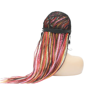 Balayage Red & Pink Multi Color Knotless Lace Frontal Box Braided Wig (6821821218902)