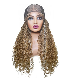 Boho Style Fully Hand Braided Wig - Blonde Medium 56cm $200 Box Braids QualityHairByLawlar (9335602479413)