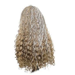 Boho Style Fully Hand Braided Wig - Blonde Medium 56cm $200 Box Braids QualityHairByLawlar (9335602479413)