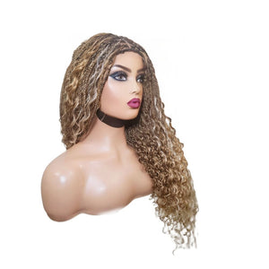 Boho Style Fully Hand Braided Wig - Blonde Medium 56cm $200 Box Braids QualityHairByLawlar (9335602479413)