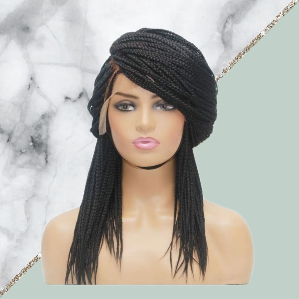 Box Braids Fully Hand Braided Lace Wig- Lime Green