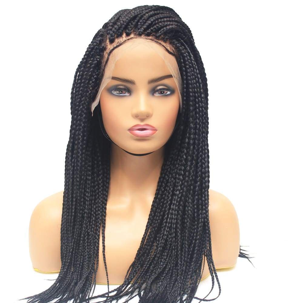 Box Braids Fully Hand Braided Lace Wig (1B) - Medium- 56 cm $148.75 Box Braids QualityHairByLawlar (9796269324)