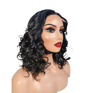 Brazilian Bouncy Wavy Human Hair Lace Front Wig (12’) - Medium - 56cm $185 Lace Front Wig QualityHairByLawlar
