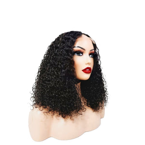 Brazilian Curly Mid Part Human Hair Lace Front Wig (12’) - Medium - 56cm $160 Lace Front Wig QualityHairByLawlar (8791658889525)