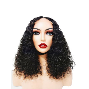 Brazilian Curly Mid Part Human Hair Lace Front Wig (12’) - Medium - 56cm $160 Lace Front Wig QualityHairByLawlar (8791658889525)