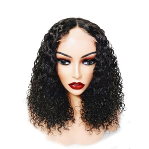 Brazilian Curly Mid Part Human Hair Lace Front Wig (12’) - Medium - 56cm $160 Lace Front Wig QualityHairByLawlar (8791658889525)