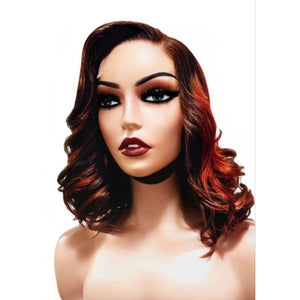 Brazilian Ginger Balayage Human Hair Lace Closure Wig (12’’) - Medium - 56cm $200 Lace Front Wig QualityHairByLawlar (9776197534005)