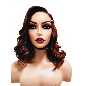 Brazilian Ginger Balayage Human Hair Lace Closure Wig (12’’) - Medium - 56cm $200 Lace Front Wig QualityHairByLawlar (9776197534005)