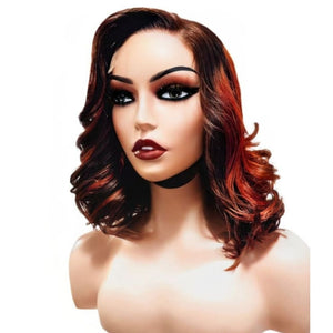 Brazilian Ginger Balayage Human Hair Lace Closure Wig (12’’) - Medium - 56cm $200 Lace Front Wig QualityHairByLawlar (9776197534005)