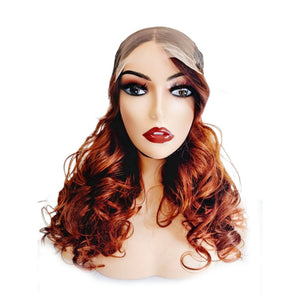 Brazilian Ginger Ombre Human Hair Lace Closure Wig - Medium - 56cm $300 Lace Front Wig QualityHairByLawlar (9429973106997)