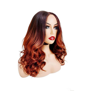 Brazilian Ginger Ombre Human Hair Lace Closure Wig - Medium - 56cm $300 Lace Front Wig QualityHairByLawlar (9429973106997)