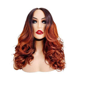 Brazilian Ginger Ombre Human Hair Lace Closure Wig - Medium - 56cm $300 Lace Front Wig QualityHairByLawlar (9429973106997)