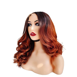 Brazilian Ginger Ombre Human Hair Lace Closure Wig - Medium - 56cm $300 Lace Front Wig QualityHairByLawlar (9429973106997)