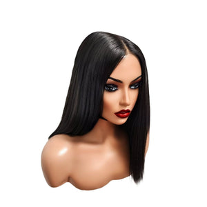 Brazilian Mid Part Bob Human Hair Lace Front Wig (14’’) - Medium - 56cm $250 Lace Front Wig QualityHairByLawlar (9776166175029)