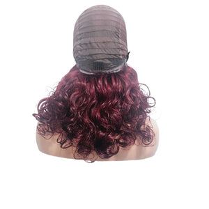 Burgundy Wavy Human Hair Lace Closure Wig - Medium - 56cm $210 Lace Front Wig QualityHairByLawlar (9812188004661)