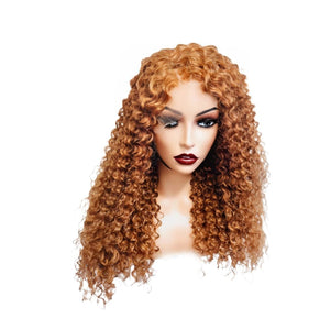 Ginger Brazilian Curly Human Hair Lace Front Wig - Medium - 56cm $295 Lace Front Wig QualityHairByLawlar (9816498635061)