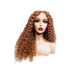 Ginger Brazilian Curly Human Hair Lace Front Wig - Medium - 56cm $295 Lace Front Wig QualityHairByLawlar (9816498635061)