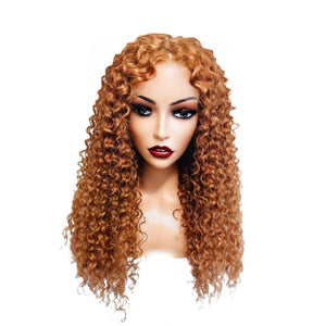 Ginger Brazilian Curly Human Hair Lace Front Wig - Medium - 56cm $295 Lace Front Wig QualityHairByLawlar (9816498635061)