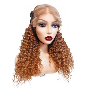 Ginger Brazilian Curly Human Hair Lace Front Wig - Medium - 56cm $295 Lace Front Wig QualityHairByLawlar (9816498635061)