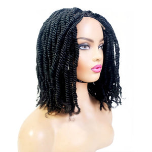 Kinky Twist Lace Closure Braided Wig- 1B - Medium - 56cm $180 Sprint Twists QualityHairByLawlar (8916795982133)