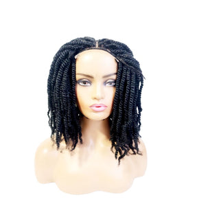 Kinky Twist Lace Closure Braided Wig- 1B - Medium - 56cm $180 Sprint Twists QualityHairByLawlar (8916795982133)