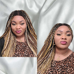 Knotless Box Braids Wig- Balayage Blonde / Brown Multi Color - Medium- 56cm $200 Knotless Braids QualityHairByLawlar (6608000909398)