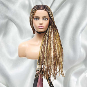 Knotless Box Braids Wig- Balayage Blonde / Brown Multi Color - Medium- 56cm $200 Knotless Braids QualityHairByLawlar (6608000909398)