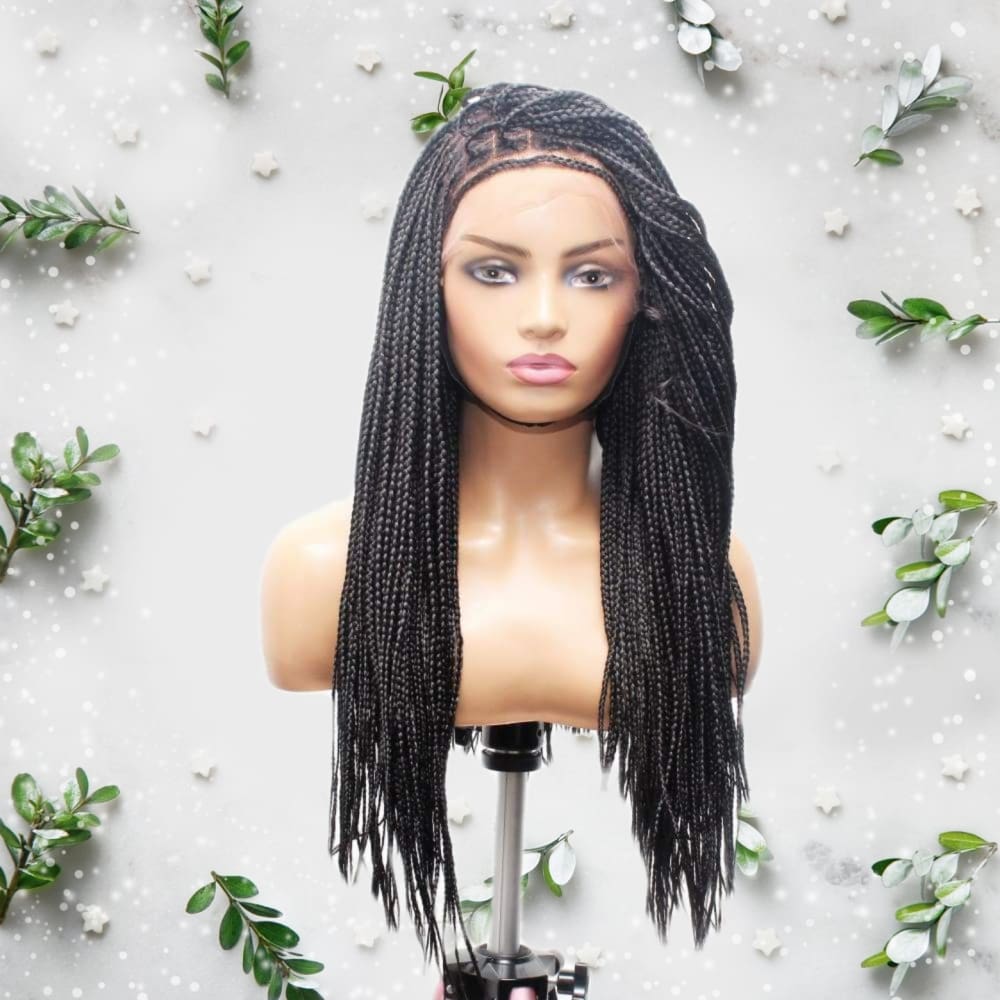 Knotless Box Braids Wig- Natural Black - Medium- 56cm $200 Knotless Braids QualityHairByLawlar (6615468277846)