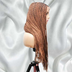 Knotless Braids- Golden Brown Lace Frontal Box Braided Wig - Medium- 56cm $200 Knotless Braids QualityHairByLawlar (5021353902166)