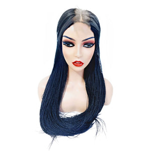 Micro Twist Fully Hand Braided Lace Closure Wig (Dark Blue) - Medium - 56cm $175 Micro Twists QualityHairByLawlar