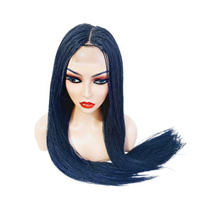 Micro Twist Fully Hand Braided Lace Closure Wig (Dark Blue) - Medium - 56cm $175 Micro Twists QualityHairByLawlar