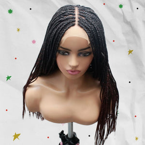 Ombre Box Braids Fully Hand Braided Lace Frontal Wig (#1/ #35) - Medium - 56cm $200 Box Braids QualityHairByLawlar (6693560975446)