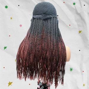 Ombre Box Braids Fully Hand Braided Lace Frontal Wig (#1/ #35) - Medium - 56cm $200 Box Braids QualityHairByLawlar (6693560975446)