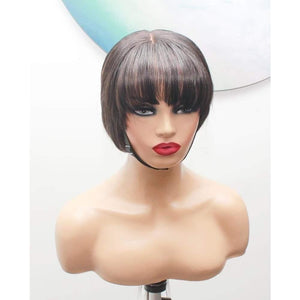 Raw Hair- Indonesian Silky Straight fringe Bangs Human Hair Wig - Medium - 56cm $430 Custom Human Hair Wig QualityHairByLawlar (10717860300)