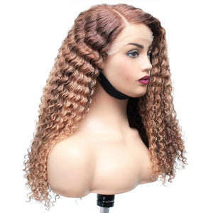 Raw Hair - Vietnamese Loose Curly Ombre Lace Front Wig- 18" (6645271789654)