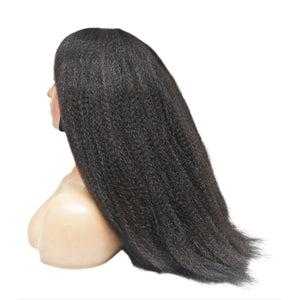 Raw Hair- Vietnamese Super Double Drawn Yaki Straight Human Hair Lace Front Wig (8431730502)