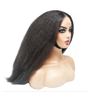 Raw Hair- Vietnamese Super Double Drawn Yaki Straight Human Hair Lace Front Wig (8431730502)