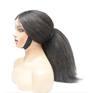 Raw Hair- Vietnamese Super Double Drawn Yaki Straight Human Hair Lace Front Wig (8431730502)