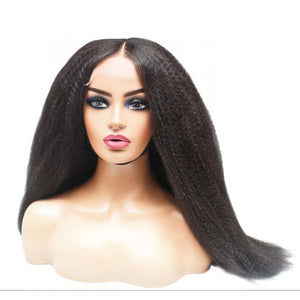 Raw Hair- Vietnamese Super Double Drawn Yaki Straight Human Hair Lace Front Wig (8431730502)