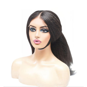 Raw Hair- Vietnamese Super Double Drawn Yaki Straight Human Hair Lace Front Wig (8431730502)