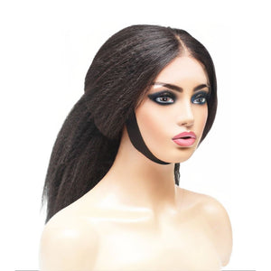 Raw Hair- Vietnamese Super Double Drawn Yaki Straight Human Hair Lace Front Wig (8431730502)