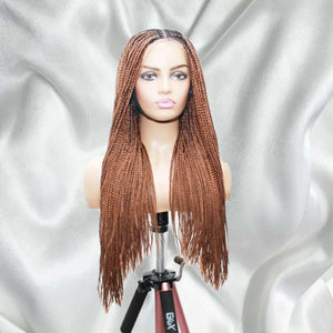 Knotless Braids- Golden Brown Lace Frontal Box Braided Wig - Medium- 56cm $200 Knotless Braids QualityHairByLawlar (5021353902166)